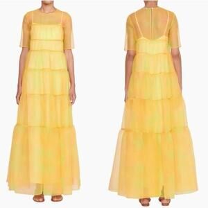 Staud Hyacinth Maxi Dress In Multi Sunray Large NWT